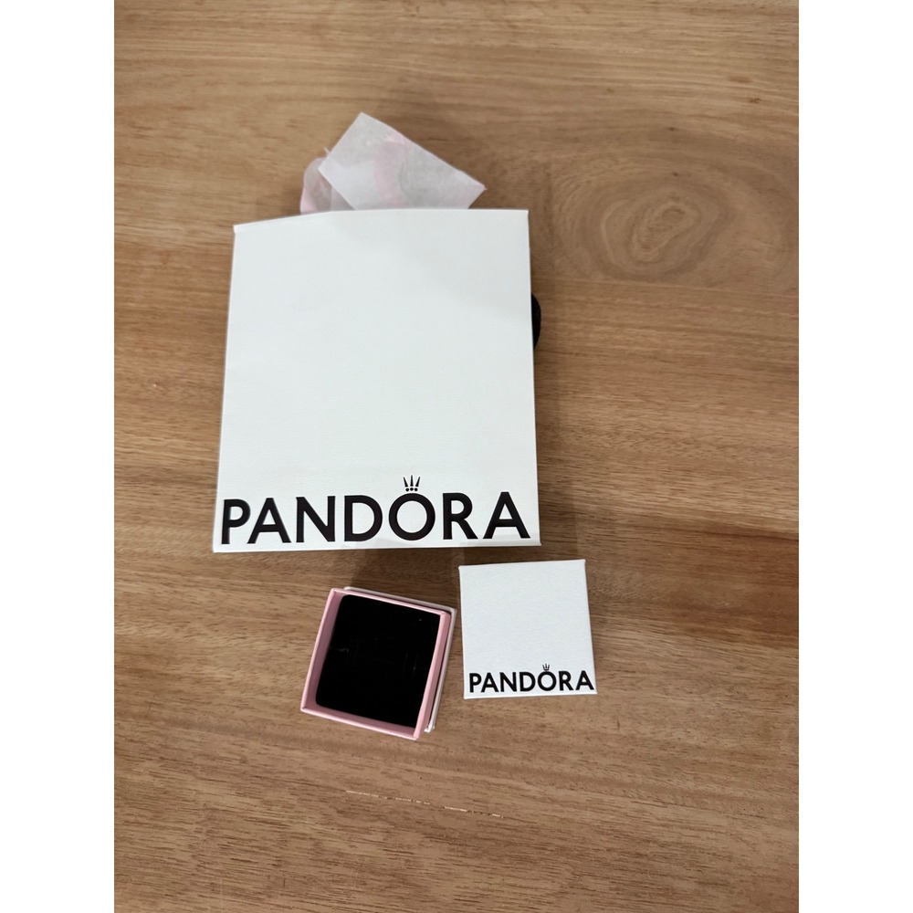 Pandora Jewelry Gift Packaging Set Small Box and Gift Bag White Pink Logo